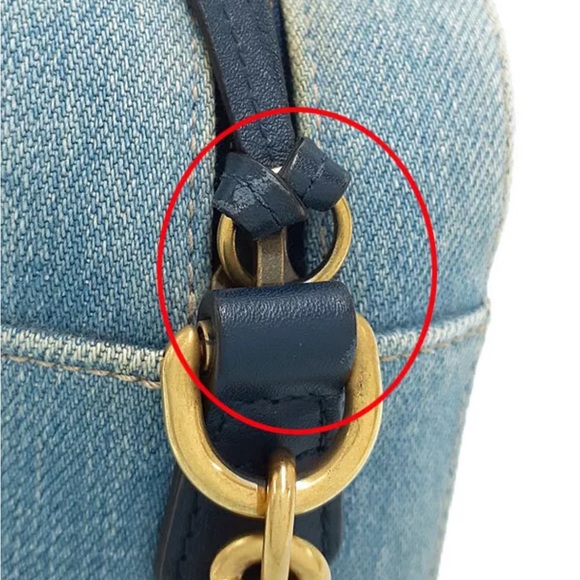 SOLD❤️ GUCCI GG Marmont Blue Denim Shoulder Bag - Picture 7 of 9